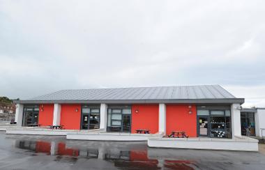 Forehill primary rear view of school with red panels