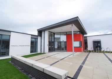 Forehill primary front entrance and signage at school