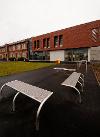 Heathfield primary rear view of school showing benches outside