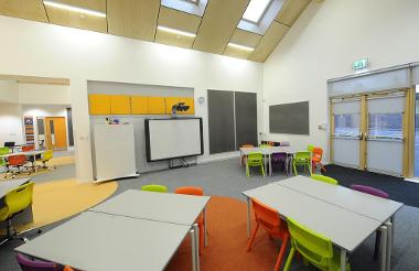 Kirkmichael primary classroom with white board