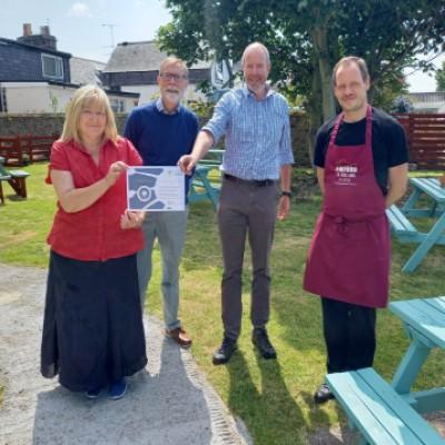Kings Arms Ballantrae receiving Proud Supporters certificate 400 x 400 Kings Arms Ballantrae receiving Proud Supporters certificate 400 x 400