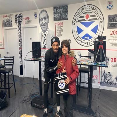 Ibrahim with Ryan Gondoh from Ayr United FC Ibrahim with Ryan Gondoh from Ayr United FC