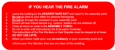 Committee Fire Alarm Notice